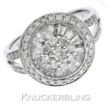 Image of Diamond Cluster Ring 1.00ct Brilliant Cut F VS set in 18ct White Gold