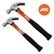 Image of 2 X JAK QUALITY Claw Steel 8oz 16oz Hammer Fibreglass Nail Remover DIY Carpenter