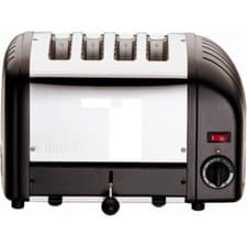 Image of Dualit 4 Slice Vario Toaster Black / Stainless Steal 28 MM Extra Wide Slots