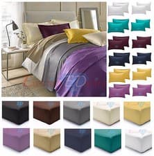 Image of 200 TC Thread Count 100% Egyptian Cotton Extra Deep Fit/ Fitted/ Flat Bed Sheets