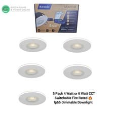 Image of Kosnic Mauna III 5 Pack 4/6 Watt CCT Switchable 🔥Rated IP65 Dimmable Downlight