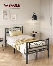 Image of Single Bed Frame Metal Bed Frame Fits 90 X 190 Cm Mattress Easy Assembly