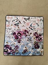Image of Ted Baker Blue Velour 4cm x 45m cushion cover - flowers + butterflies - NEW