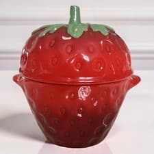 Image of Le Creuset Strawberry Mini Cocotte Stoneware - Harvest Collection - 14 oz Cerise