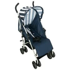 Image of My Babiie Blue Stripes Stroller Pram With Rain Cover Birth To 15kg/Aprx 4 Yrs
