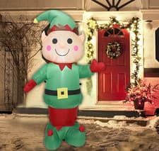 Image of Inflatable Christmas Elves 1.5M LED Light Air Blown Holiday Decoration