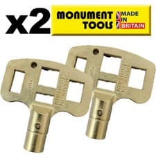Image of 2x Monument Radiator Bleed Plumbing Key - Balance, Drain Off & Lockshield Valves