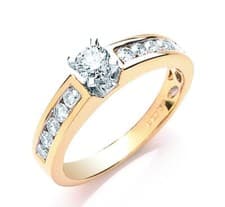 Image of Real Diamond Solitaire Ring 18ct Yellow Gold 0.50 Carat Weight