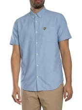 Image of Lyle & Scott Men's Short Sleeved Oxford Shirt, Blue