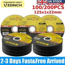 Image of 5-200PCS 5" 125mm x 1mm x 22.2mm Thin Stainless Steel Metal Cutting Discs UK NEW