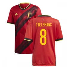 Image of Men's Football T-Shirt Red 2020-2021 Belgium Home Tielemans 8 Sportswear Tee