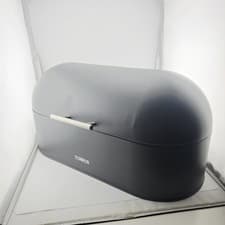 Image of Tower Roll Top Bread Bin Grey with Chrome Handle Retro Bread Bin