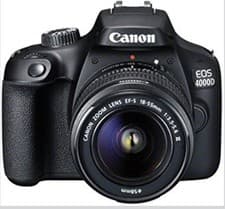 Image of Canon EOS 4000D DSLR Camera and EF-S 18-55 mm f/3.5-5.6 III Lens - Black