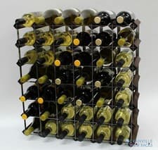 Image of Cranville wine rack storage 42 bottle dark oak stain wood and metal self build.
