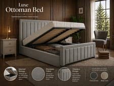 Image of NEW OTTOMAN STORAGE PANEL PLUSH VELVET UPHOLSTERED BED FRAME DOUBLE & KING SIZE