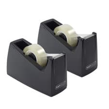 Image of 2x RAPESCO 300 Small Core Tape Dispenser Black Durable Desktop Sellotape Holder