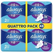 Image of Always Ultra Day Size 2 Long Wings Sanitary Absorb Leak Protection Pack 48 Pads
