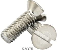 Image of M3 (3mmØ) SLOTTED COUNTERSUNK MACHINE SCREWS SLOT CSK BOLTS A2 STAINLESS STEEL
