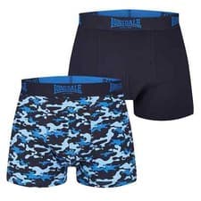 Image of MENS NAVY BLUE CAMO 2 PACK LONSDALE BOXER SHORTS TRUNKS UNDERWEAR XS -2XL