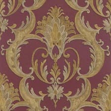 Image of Debona Italian Heavyweight Vinyl Damask Wallpaper Textured Gold Silver White