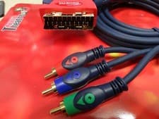 Image of SCART to RGB 3x phono video lead premium quality OFC cable TV Video DVD gold RCA