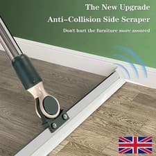 Image of Floor Squeegee Heavy Duty Wet Room Tile Cleaning Rubber Wiper Blade Long Handle