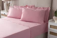 Image of 200 Thread Count Polycotton Bed Linen by Belledorm All Sizes in Blush Pink