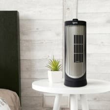 Image of Mini Tower Fan, 12 Inch, Oscillating, Black, Igenix DF0020