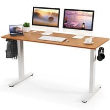 Image of Electric Standing Desk 140x60cm Height Adjustable Desk Computer Desk-Natural