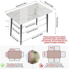 Image of 2 in 1 Extendable Kitchen Dining Table Drop Leaf High Gloss with Metal Tube Legs