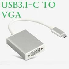 Image of USB-C Type C USB 3.1 Male to VGA 15 Pin female Adapter Cable Lead for Macbook