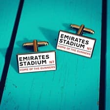 Image of Arsenal Football Stadium Cufflinks. Emirates Stadium. Gift for him. Groomsmen.