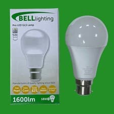 Image of 1x 18W (=100W) BELL Pro Dimmable GLS LED Light Bulb BC B22 4000K Cool White Lamp