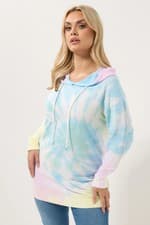 Image of Yours Curve Plus Size Womens Tie Dye Hoodie