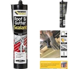 Image of Everbuild ROOF and GUTTER Sealant | Black | Waterproof | Bitumen Felt Adhesive