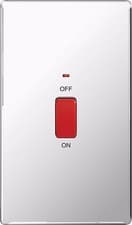 Image of BG Nexus Polished Chrome Screwless Flatplate Switches & Sockets White Inserts