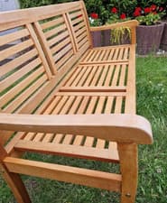 Image of Large Garden Bench 3 Seater Wooden Patio Furniture Outdoor Rustic Park Deck Seat