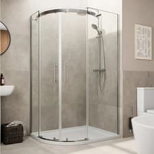 Image of 1200 x 800mm Offset Quadrant Shower Enclosure Frameless Non Slip Tray - LH