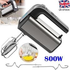 Image of 800W Electric Hand Mixer Food Whisk 5 Speeds Turbo Egg Beater Cake Baking New