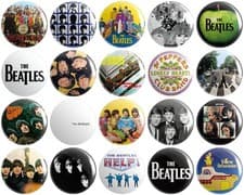 Image of 20 x The Beatles BUTTON PIN BADGES 25mm 1 INCH Ringo John Paul George Album Art