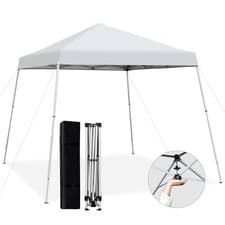 Image of 3M x 3M Pop-up Gazebo Patio Folding Canopy Tent w/ Carrying Bag Outdoor White