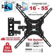 Image of TV Wall Bracket Mount Swing Arm Tilt Swivel 16" 22" 24" 32" 40" 43" 50" 55" LED