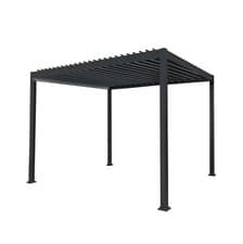 Image of Aluminium Pergola Adjustable Gazebo Roof Metal Canopy Sun Shelter Drainage Grey