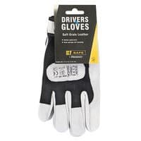 Image of Beeswift Drivers Gloves 1Pr Soft Grain Leather Black Large BS051L