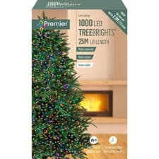 Image of Premier 1000 LED Multi-Action TreeBrights Christmas Tree Lights with Timer MULTI
