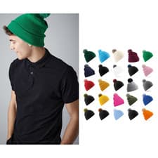 Image of Beechfield Snowstar® beanie B450 - Dual style cuffed or slouch, Two-tone pom pom