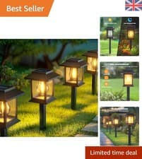 Image of Solar Lights Outdoor Garden, 4 Pack Stake Waterproof Solar Garden Lights Path...