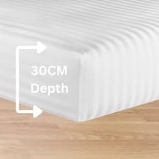 Image of 30cm Deep Fitted Sheet Egyptian P Cotton 200TC Single Double King UK Bed Size