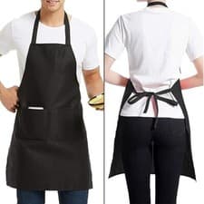 Image of Unisex Adult Apron Men's Ladies Cooking Baking Kitchen BBQ Catering Chef Plain