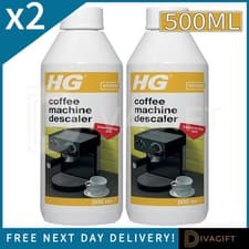 Image of 2 x HG COFFEE MACHINE DESCALER 500ML TOUGH SCALE REMOVER FOR ESPRESSO COFFEE POD